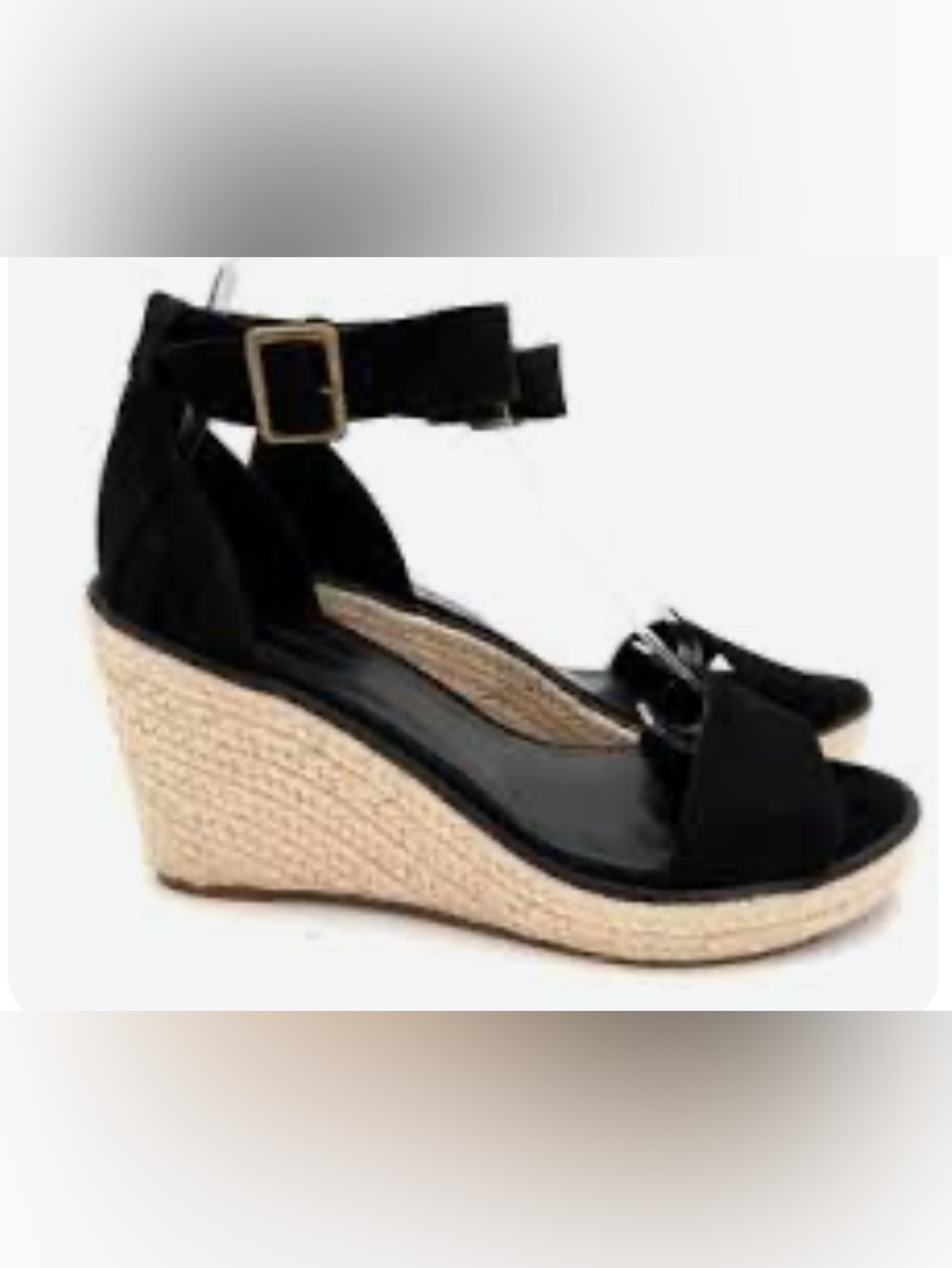 Women’s Banana Republic Black Suede Espadrille Wedge
Sandal Shoe Size 8